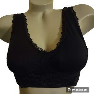 COMFY NEW Kendally Front Cross Side Buckle Lace Bra Sz M Fits 32DE / 34CD / 36AB